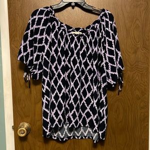 MICHAEL Michael Kors Black and Purple Diamond Blouse